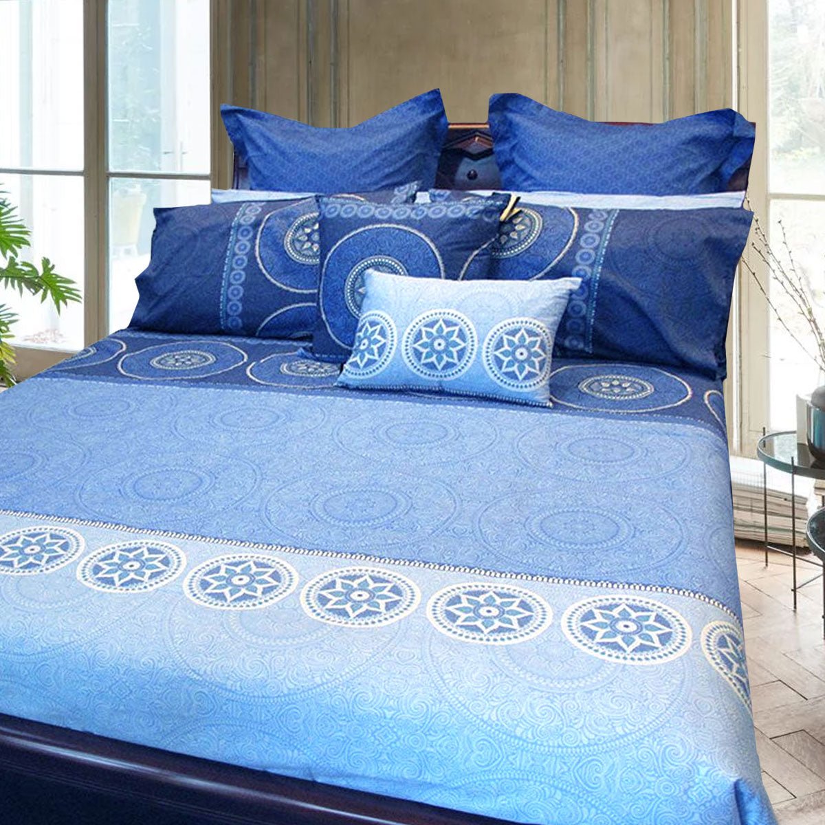 Hotel Living Bazaar Quilt Cover Set BLUE - King - NuSea