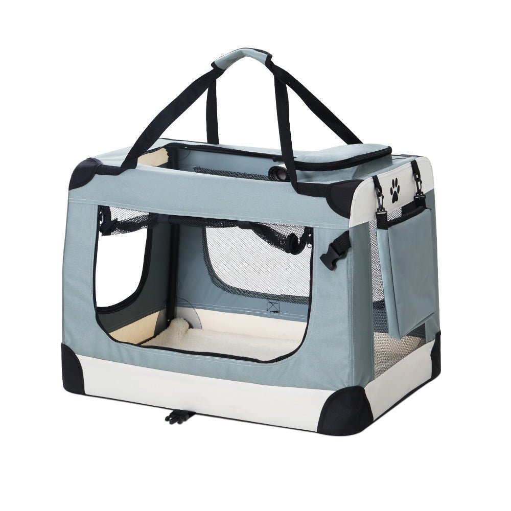 i.Pet Pet Carrier Soft Crate Dog Cat Travel 70x52CM Portable Foldable Car Large - NuSea