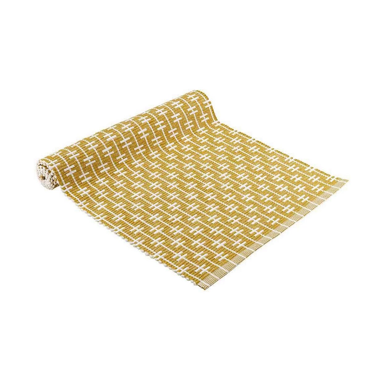 Ladelle Eden Ribbed Eco Recycled Cotton Table Runner 33 x 150 cm Zest - NuSea