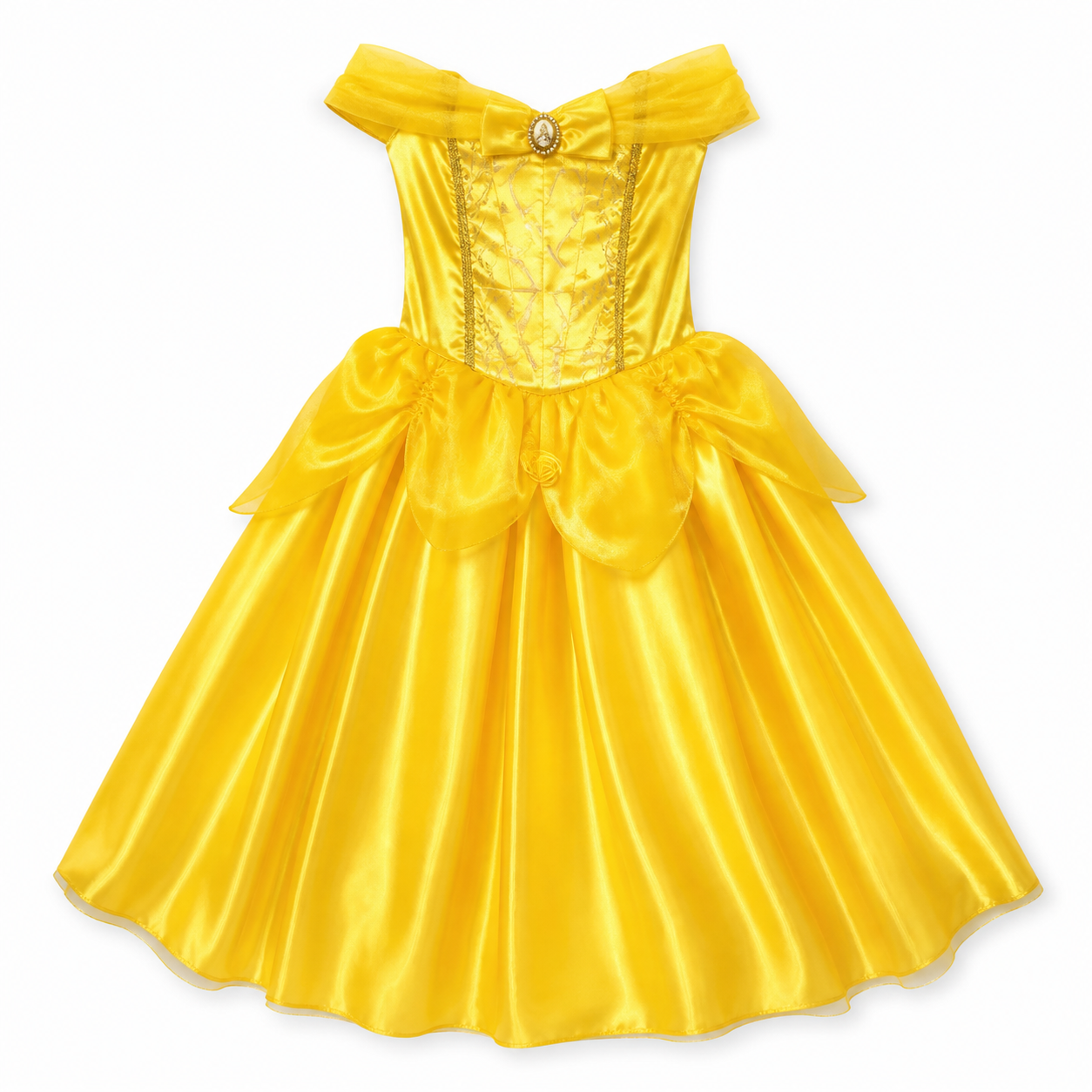 Kids’ Golden Yellow Princess Dress Costume white background product image