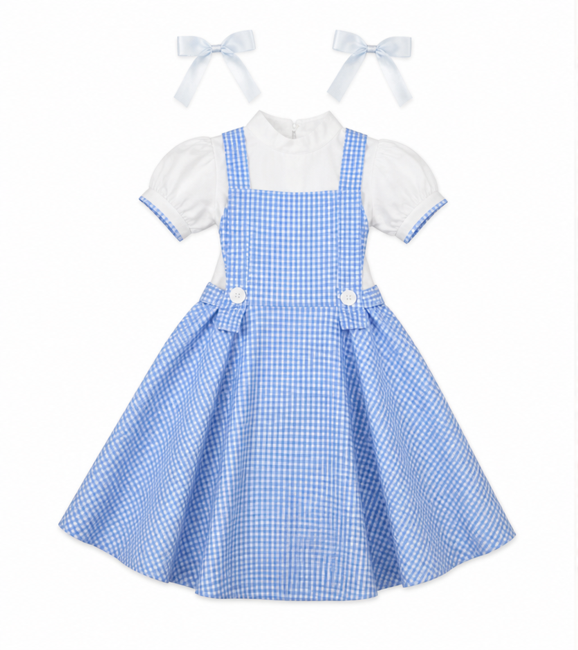 Kids’ Little Red Riding Hood Costume – Dress & Hooded Cape white background product image
