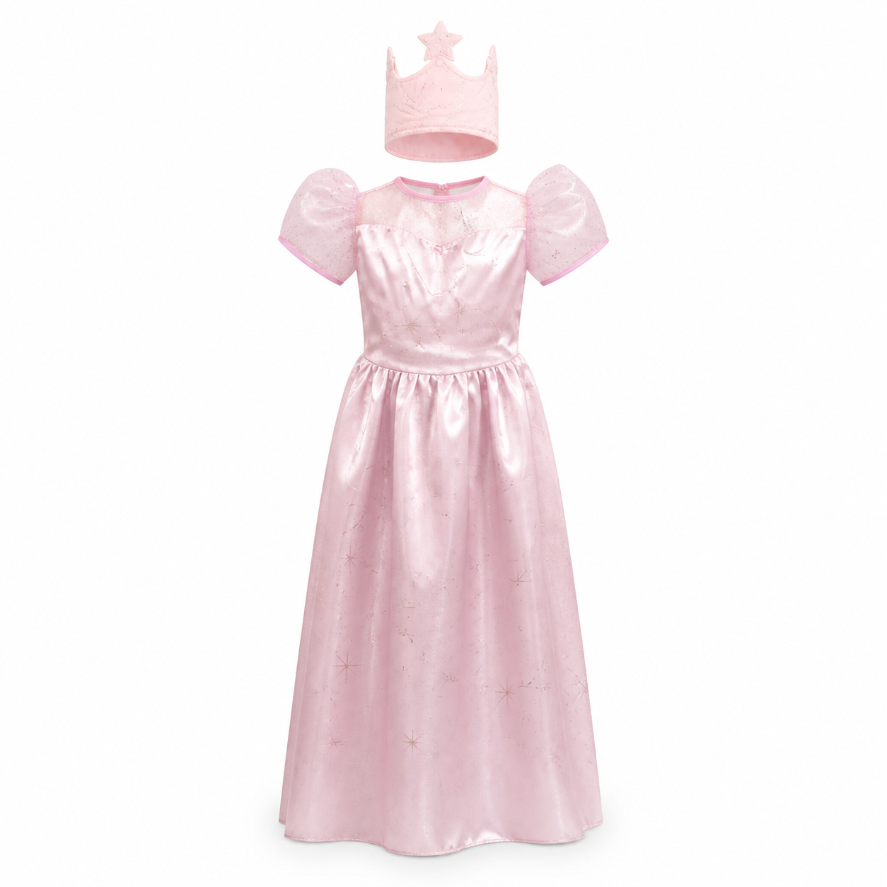Kids’ Pink Fairy Princess Costume – Dress & Crown white background product image