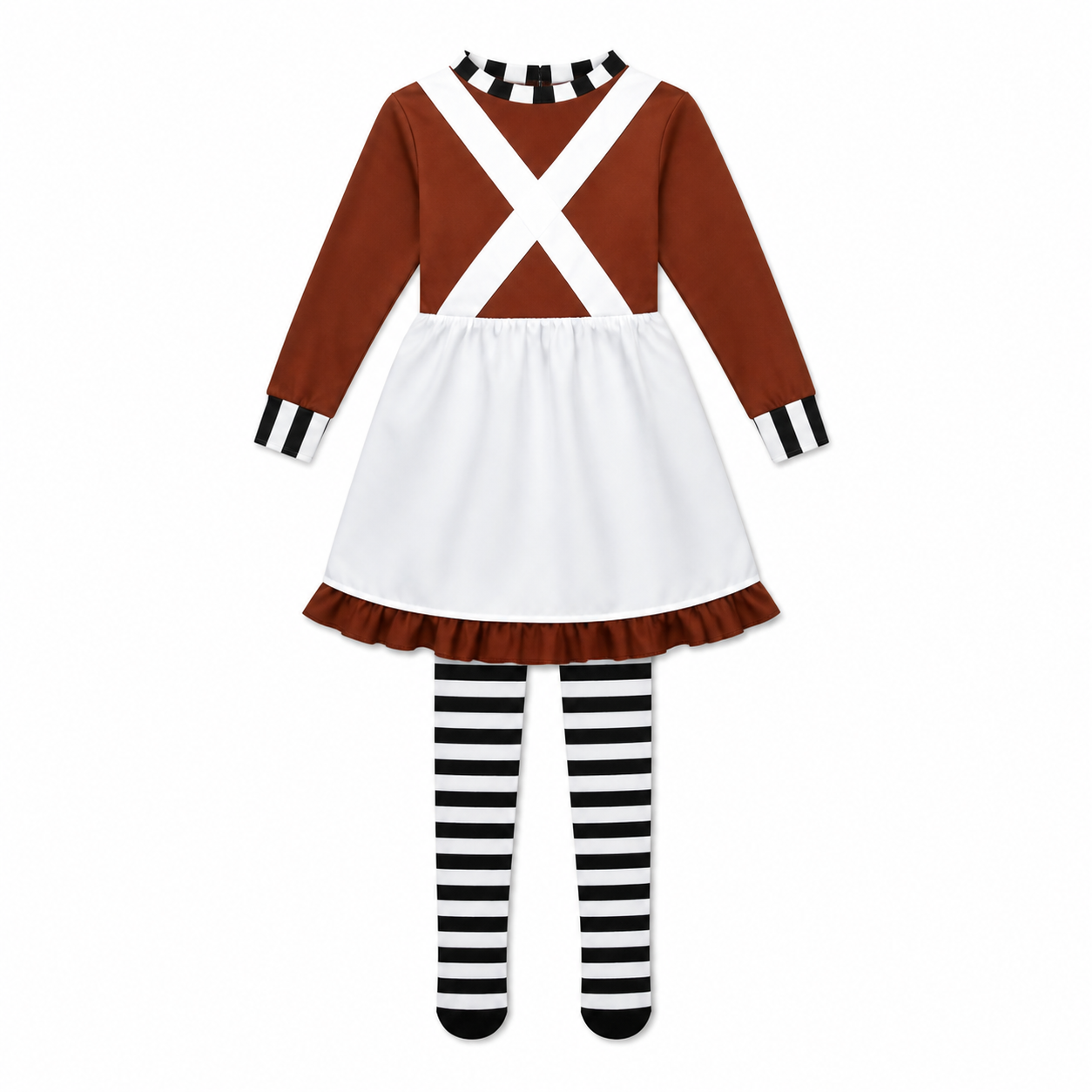 Kidsβ Chocolate Helper Girl Costume Set white background product image