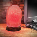 Red USB Himalayan Pink Salt Lamp - Colour Light Bulb - Mini Natural Rock Crystal - NuSea