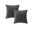 Vintage Design Homewares Pair of Cotton Velvet European Pillowcases Storm Grey - NuSea