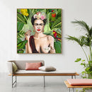 Wall Art 50cmx50cm Self Portrait by Frida Kahlo Wood Frame Canvas - NuSea