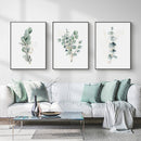 Wall Art 80cmx120cm Eucalyptus Plant 3 Sets Black Frame Canvas - NuSea