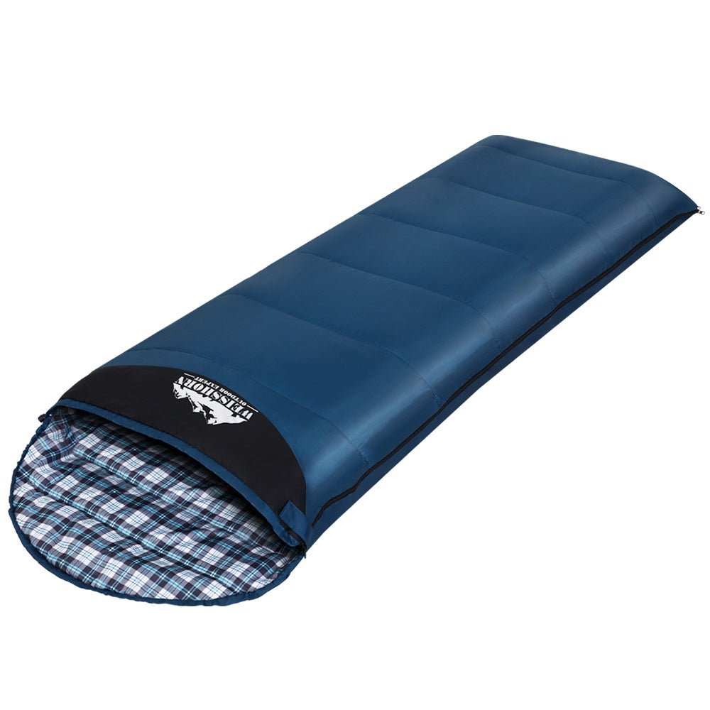 Weisshorn Sleeping Bag Single Thermal Camping Hiking Tent Blue 0°C - NuSea