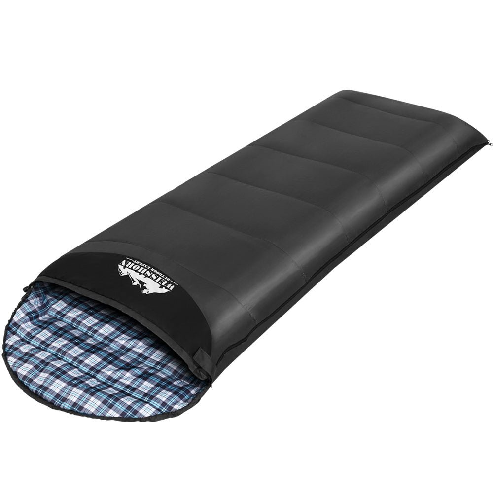 Weisshorn Sleeping Bag Single Thermal Camping Hiking Tent Grey 0°C - NuSea
