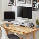 White Monitor Stand with Drawers - NuSea