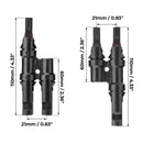 1 Pair 2 To 1 2 branch Waterproof T Branch Cable Connectors Solar PV Panel Connector Male & Female - NuSea