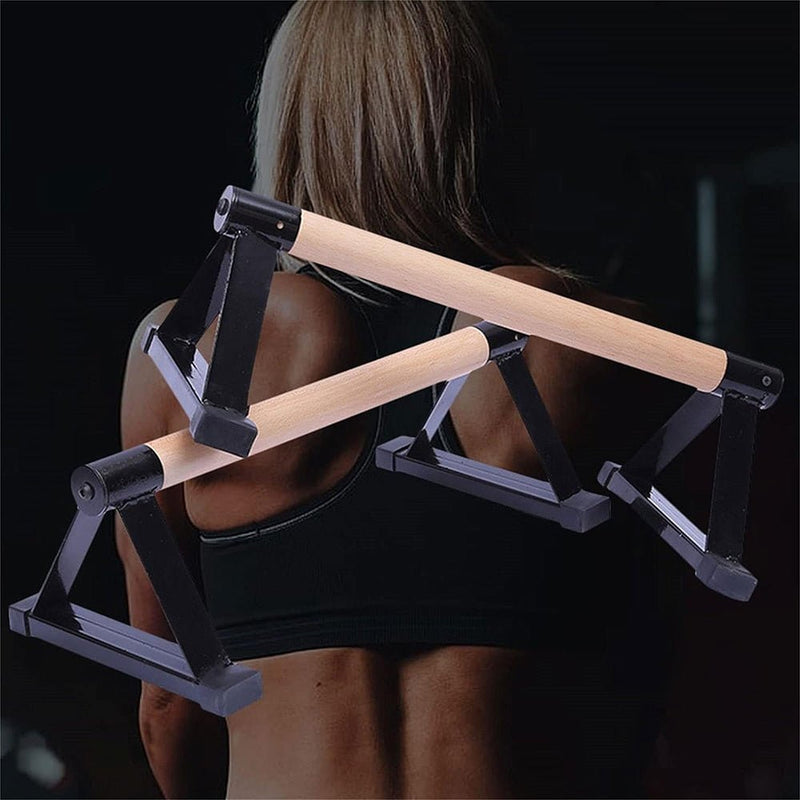 1 Pair Anti - Slip Wooden Push Up Handstand Bars For Calisthenics and Fitness - NuSea