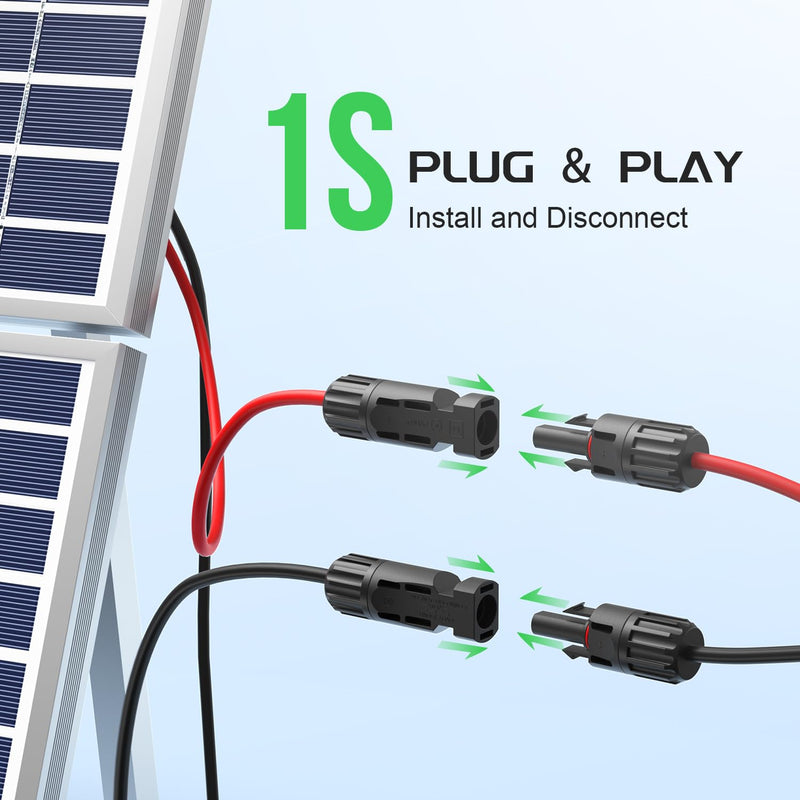 1 Pair Solar Connector Y Branch Parallel Adapter Cable Solar Panel Connectors Wire Plug Solar Panel - NuSea