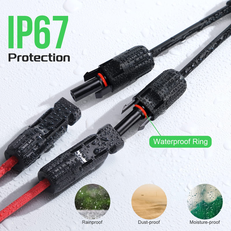 1 Pair Solar Connector Y Branch Parallel Adapter Cable Solar Panel Connectors Wire Plug Solar Panel - NuSea