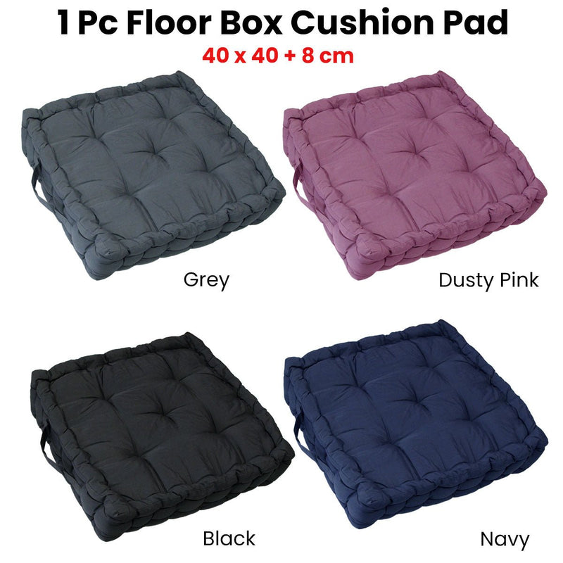 1 Pc Floor Box Cushion Pad 40 x 40+ 8 cm Black - NuSea