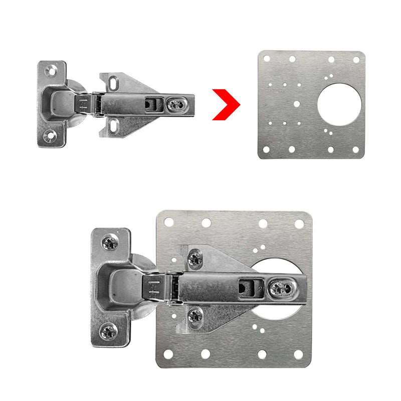 1 Pcs Kitchen Cupboard Door Cabinet Hinges Repair Plate Brackets Kit Fixing Screws - NuSea