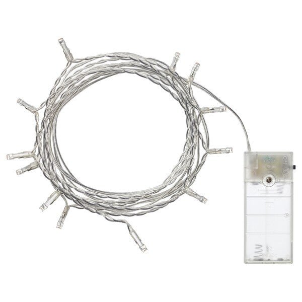 1 Set of 20 LED Plain Warm White Bulb Battery Powered String Lights Christmas Gift Home Wedding Party Bedroom Decoration Table Centrepiece - NuSea