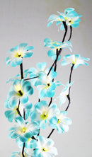 1 Set of 50cm H 20 LED Blue Frangipani Tree Branch Stem Fairy Light Wedding Event Party Function Table Vase Centrepiece Tropical Decoration - NuSea