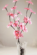 1 Set of 50cm H 20 LED Pink Frangipani Tree Branch Stem Fairy Light Wedding Event Party Function Table Vase Centrepiece Decoration Girl Bedroom - NuSea