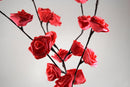 1 Set of 50cm H 20 LED Red Rose Tree Branch Stem Fairy Light Wedding Event Party Function Table Vase Centrepiece Decoration - NuSea