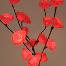 1 Set of 50cm H 20 LED Red Rose Tree Branch Stem Fairy Light Wedding Event Party Function Table Vase Centrepiece Decoration - NuSea