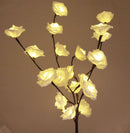 1 Set of 50cm H 20 LED White Rose Tree Branch Stem Fairy Light Wedding Event Party Function Table Vase Centrepiece Decoration - NuSea