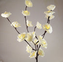 1 Set of 50cm H 20 LED White Rose Tree Branch Stem Fairy Light Wedding Event Party Function Table Vase Centrepiece Decoration - NuSea