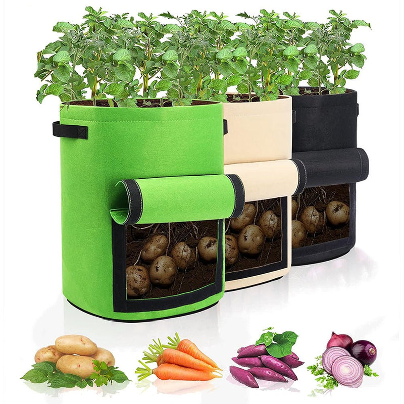 10 Gallon Potato Grow Container with Side Window - Available in 2 Quantity and 3 Colors - NuSea