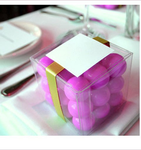 10 Pack of 5cm Clear PVC Plastic Folding Packaging Small rectangle/square Boxes for Wedding Jewelry Gift Party Favor Model Candy Chocolate Soap Box - NuSea
