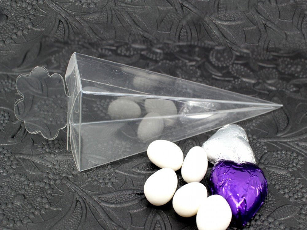 10 Pack of Clear Pyramid Triangle Shaped Small Clear Gift Box - Bomboniere Jewelry Gift Party Favor Model Candy Chocolate Soap Box - NuSea
