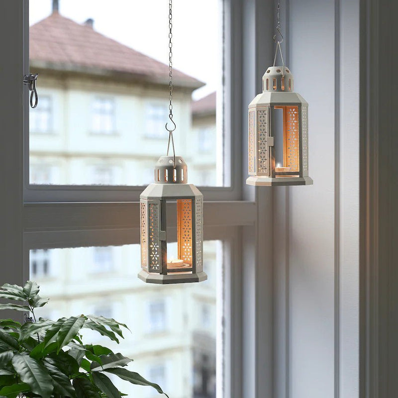 10 Pack of Grey Metal Miners Lantern Summer Wedding Home Party Room Balconey Deck Decoration 21cm Tealight Candle - NuSea