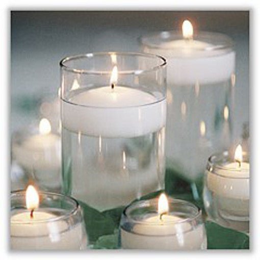 100 Pack of 6 Hour White Floating Candles - 5.8cm diameter - wedding party decoration - NuSea