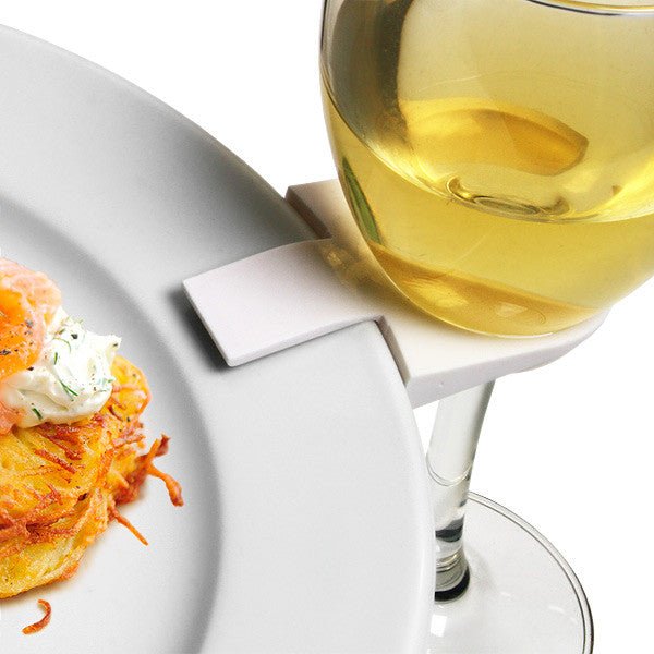 100 Pack Of 75mm White Wine Glass Dinner Lunch Plate Clip Holder - Stand Up Buffet Party - Promotion Merchandise Gift - NuSea