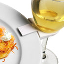 100 Pack Of 75mm White Wine Glass Dinner Lunch Plate Clip Holder - Stand Up Buffet Party - Promotion Merchandise Gift - NuSea