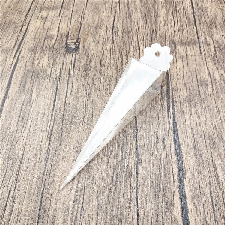 100 Pack of Clear Pyramid Triangle Shaped Small Clear Gift Box - Bomboniere Jewelry Gift Party Favor Model Candy Chocolate Soap Box - NuSea