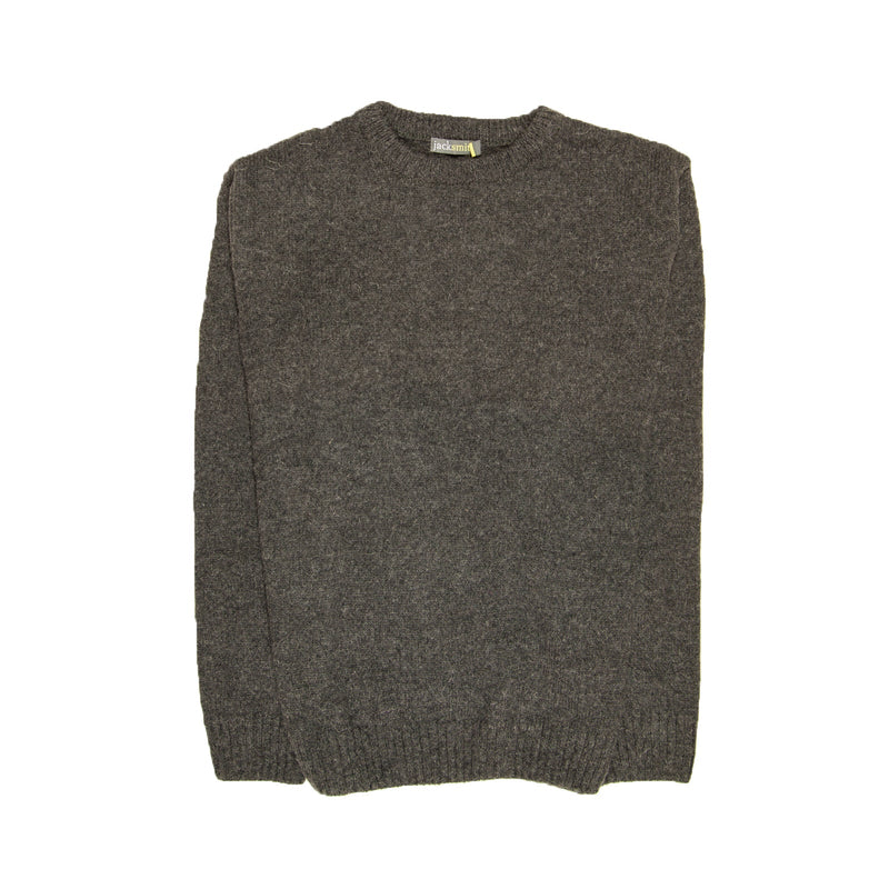 100% SHETLAND WOOL CREW Round Neck Knit JUMPER Pullover Mens Sweater Knitted - Charcoal (29) - S - NuSea