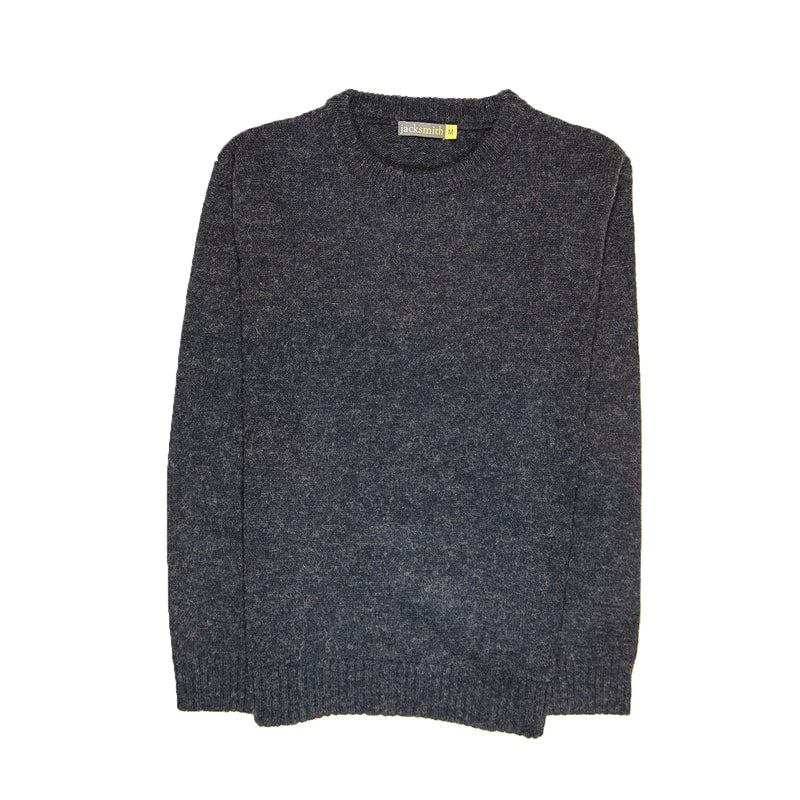 100% SHETLAND WOOL CREW Round Neck Knit JUMPER Pullover Mens Sweater Knitted - Navy (45) - XXL - NuSea