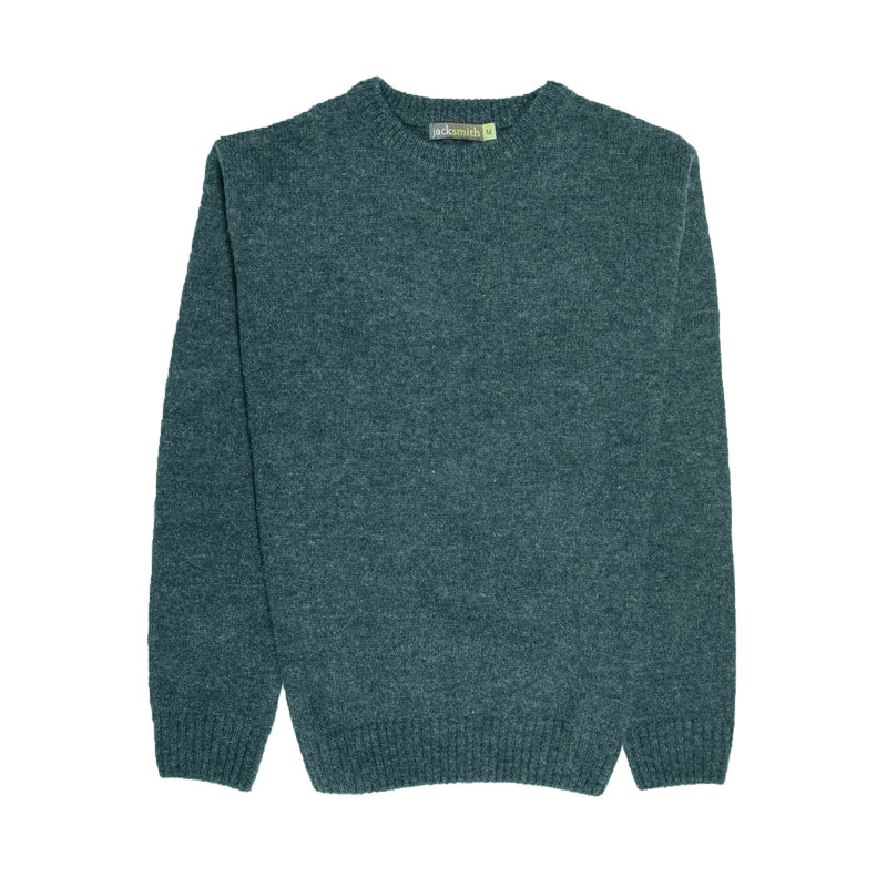 100% SHETLAND WOOL CREW Round Neck Knit JUMPER Pullover Mens Sweater Knitted - Sherwood (32) - 4XL - NuSea