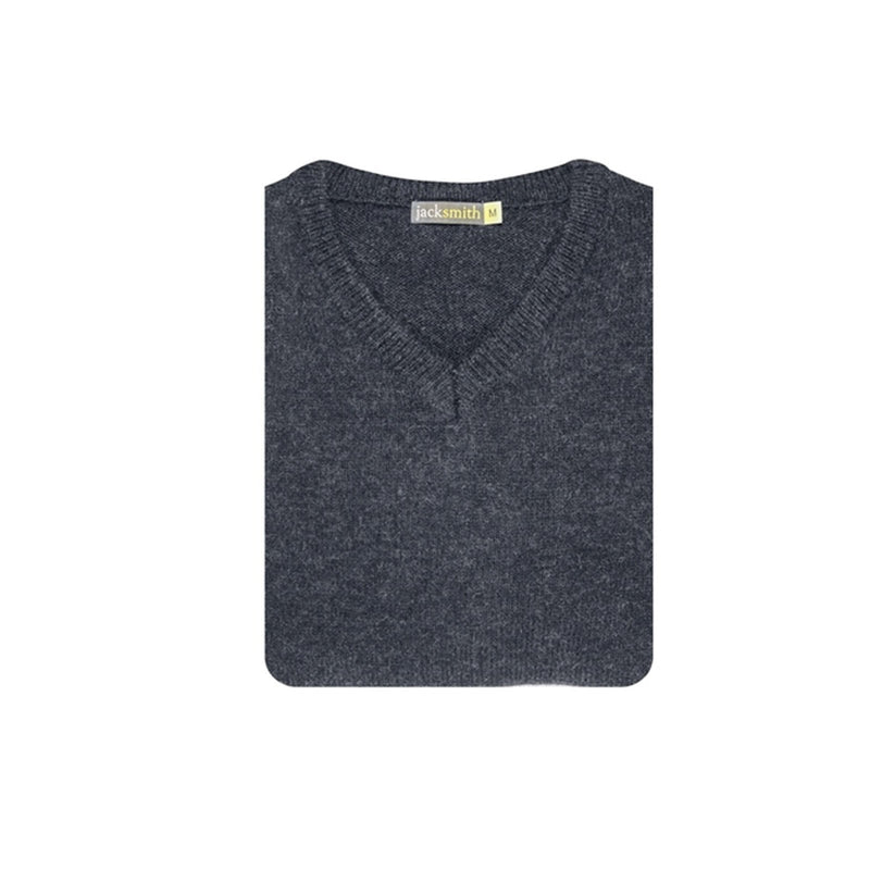 100% Shetland Wool V Neck Knit Jumper Pullover Mens Sweater Knitted - Navy (45) - XXL - NuSea