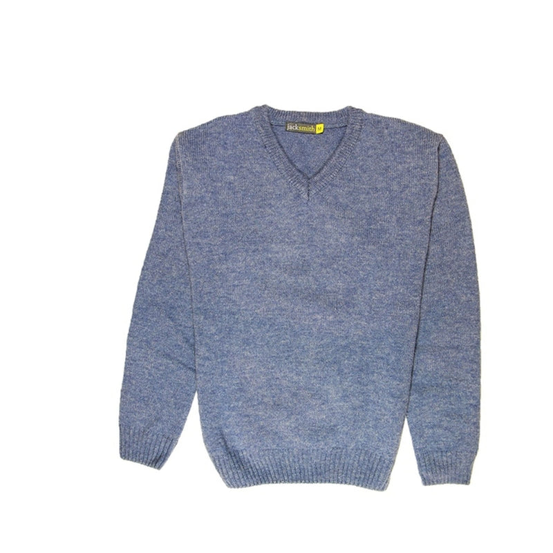 100% Shetland Wool V Neck Knit Jumper Pullover Mens Sweater Knitted - Sky (40) - M - NuSea