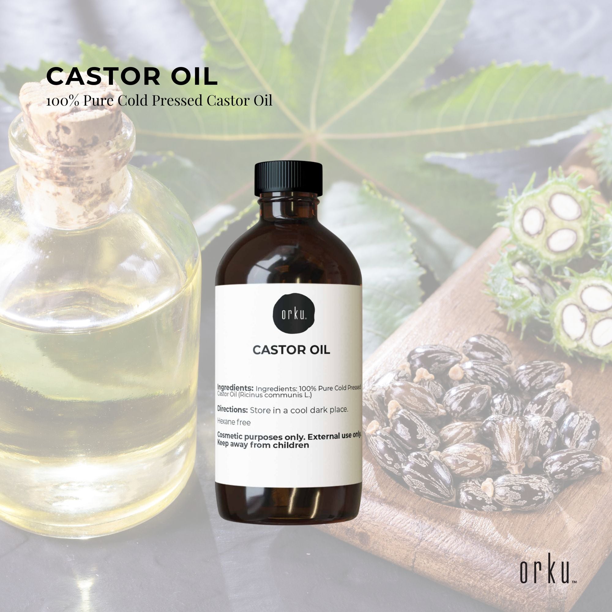 100ml Castor Oil - Hexane Free Cold Pressed Virgin Skin Hair Care - NuSea