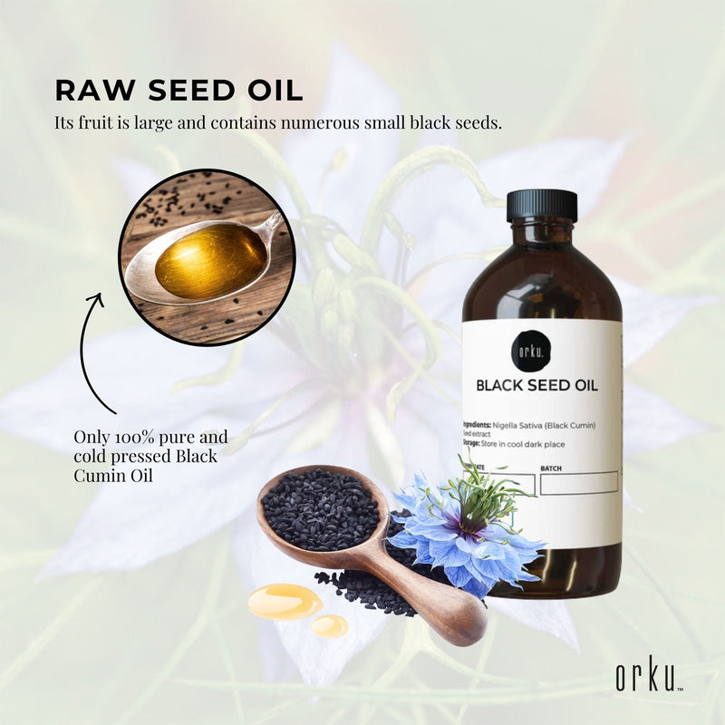 100ml Pure Black Seed Oil - 100% Ethiopian Nigella Sativa Cumin Cold Pressed - NuSea