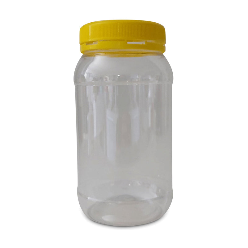10x 1Kg Plastic Honey Jars + Lids - Round Clear Food Grade Packaging Containers - NuSea