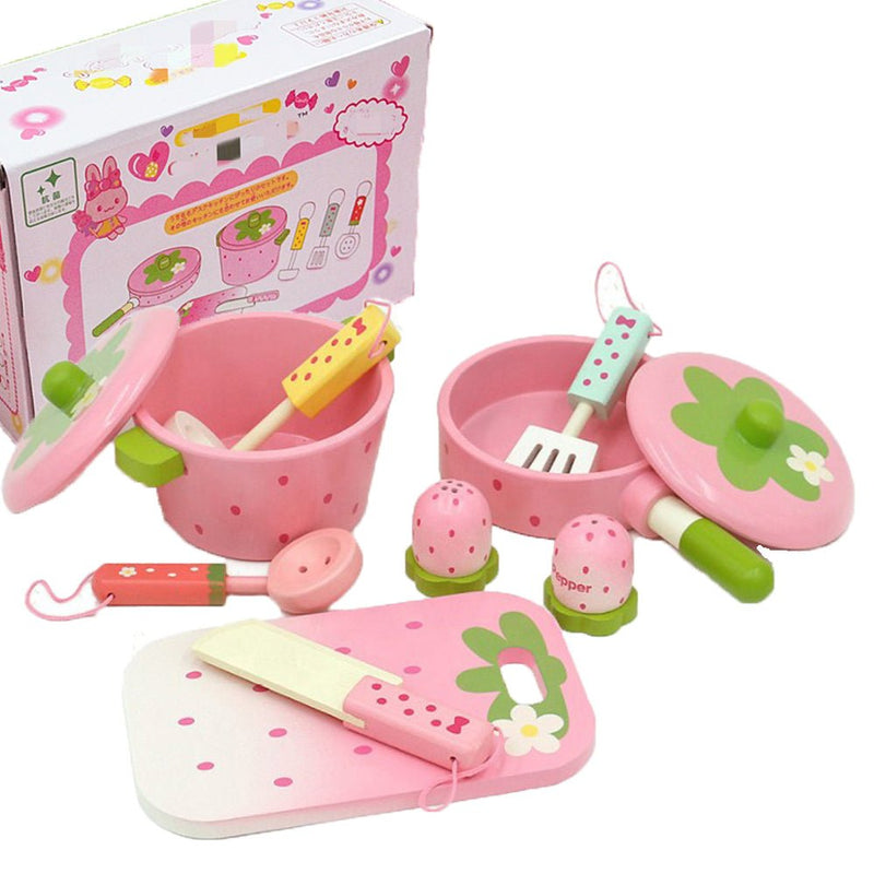 11 Pieces Kids Wooden Kitchen Play Set - NuSea