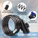1.2m 2 Keys Bicycle Lock Bike Cable Locks Motorcycle Lock Mounting Bracket Scooter Lock - NuSea