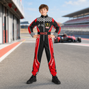 Kids’ Race Car Driver Costume – Racing Jumpsuit and Waist Sash