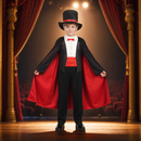 Kids’ Magician Costume – Top Hat, Tuxedo Cape and Trousers