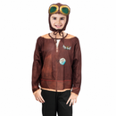 Kids’ Airforce Pilot Costume – Brown Aviator Top, Hat and Goggles