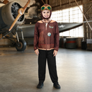 Kids’ Airforce Pilot Costume – Brown Aviator Top, Hat and Goggles