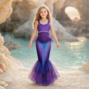 Kids’ Purple Mermaid Costume – Starfish Scale Tail Dress